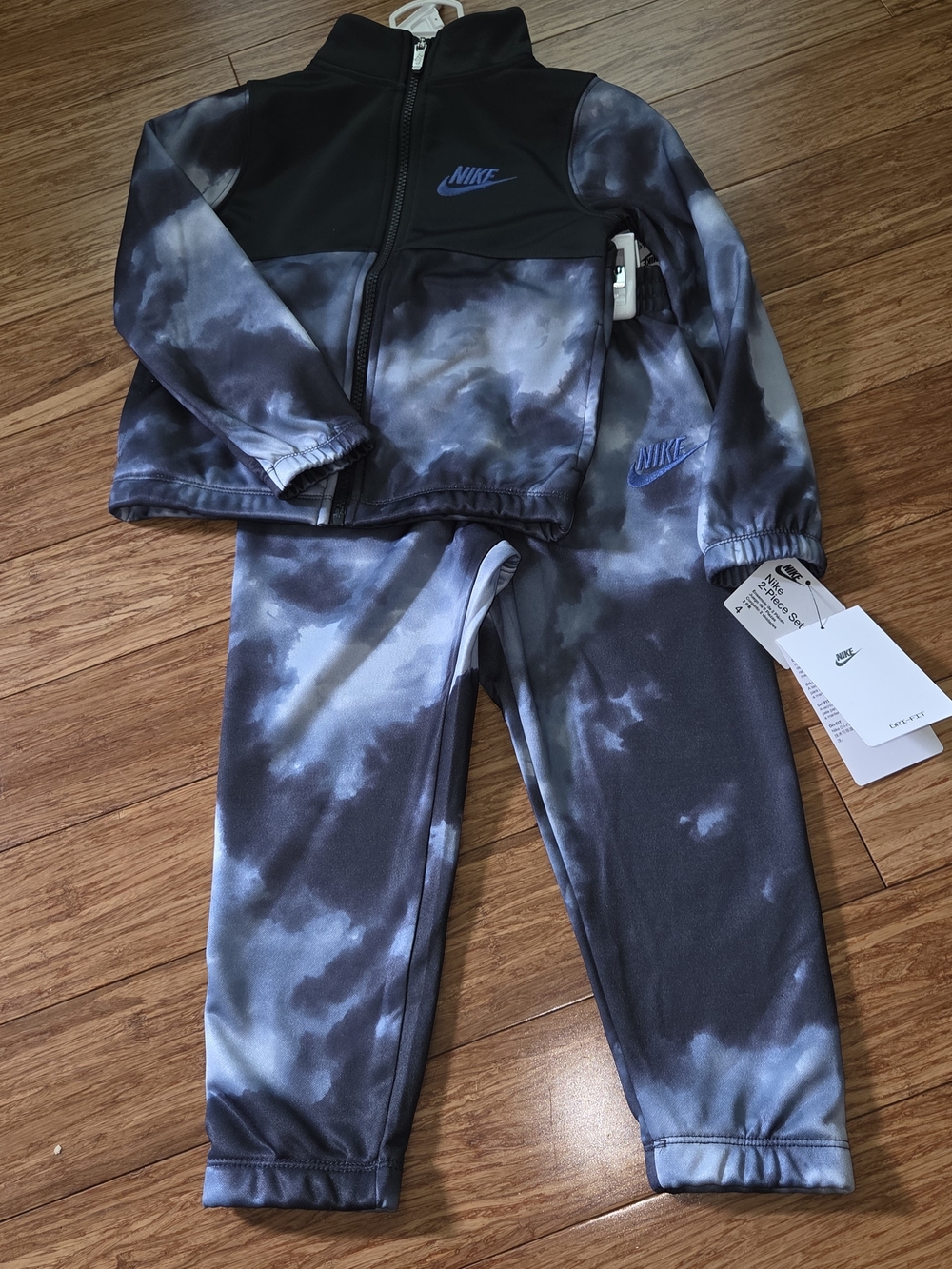 Nike Kids Black and Gray Tie-Dye Track Set